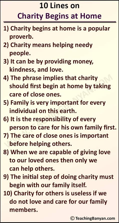 charity begins at home examples